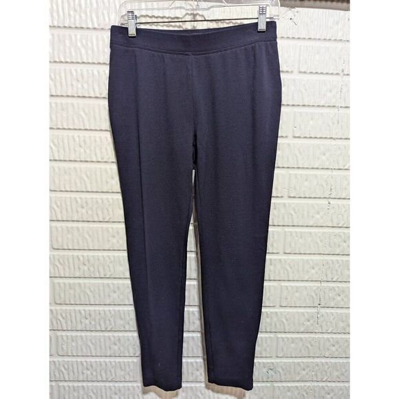 Talbots Women's Navy Blue Elastic Waist Stretch Knit Performance Pants Size M Pe - Picture 1 of 5